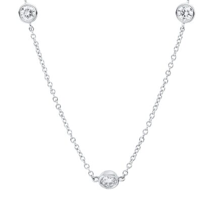 Collier Weißgold 18kt 0,73 Diamantschmuck mit 8 Diamanten - 4P043