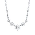 Collier Weißgold 18kt 0,10 Diamantschmuck mit 3 Diamanten - 4P073