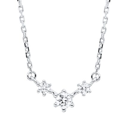 Collier Weißgold 18kt 0,10 Diamantschmuck mit 3 Diamanten - 4P073