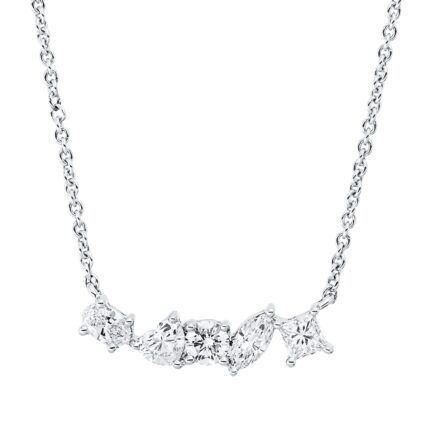 Collier Weißgold 18kt 0,48 Diamantschmuck mit 5 Diamanten - 4P225