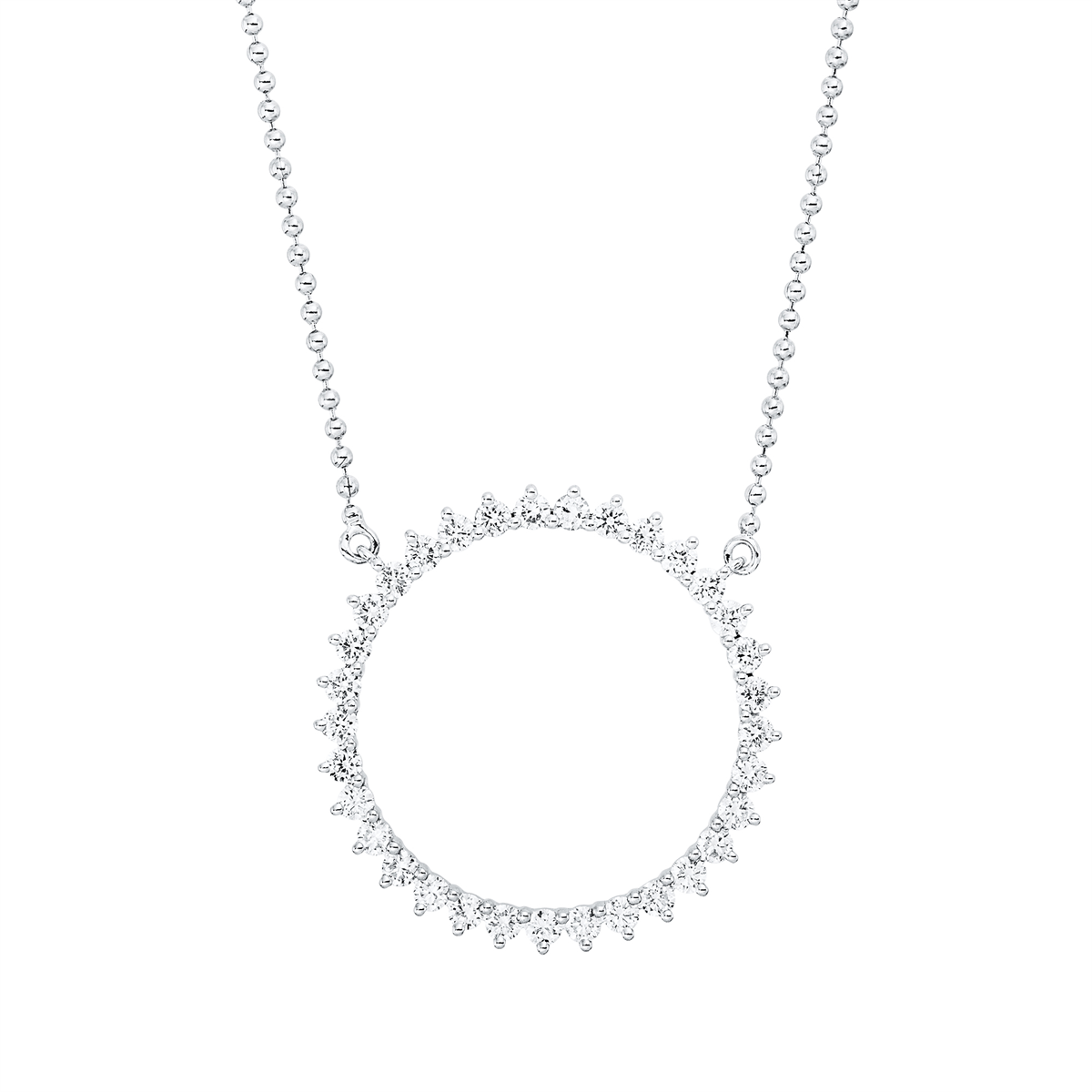 4P252W Collier Weißgold 18kt 0,54 Diamantschmuck mit 33 Diamanten - 4P252 – Bild 1