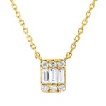 Collier Gelbgold 18kt 0,11 Diamantschmuck mit 9 Diamanten - 4P306