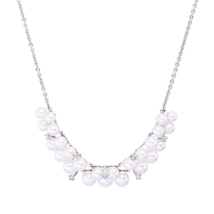 Collier Weißgold 18kt 0,06 Diamantschmuck mit 7 Diamanten - 4P317