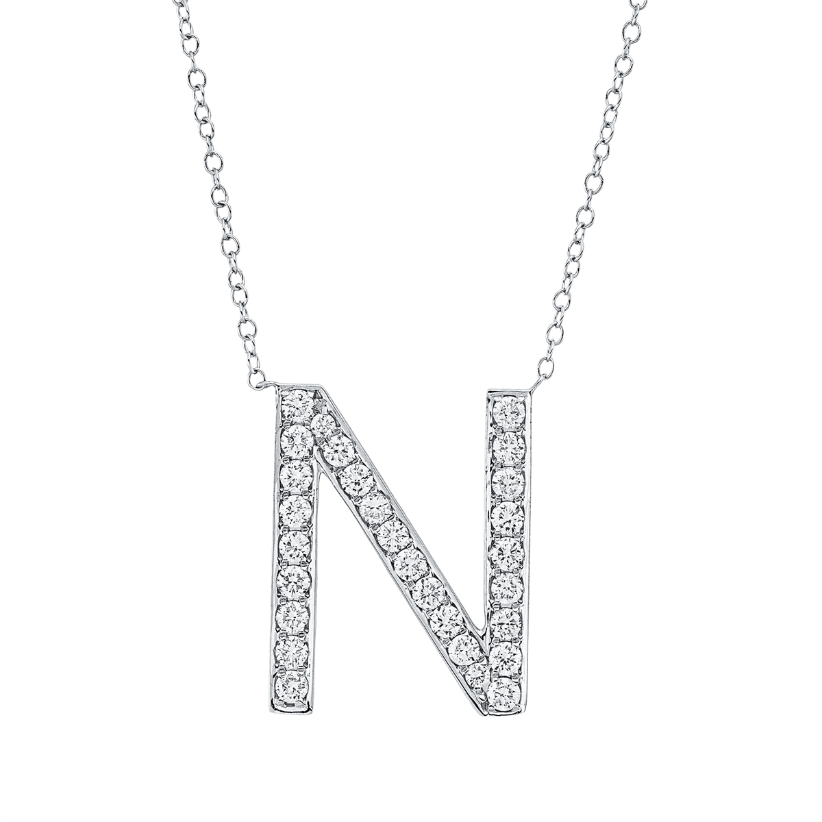 4P328W Collier Weißgold 18kt 0,50 Diamantschmuck mit 28 Diamanten - 4P328 – Bild 1