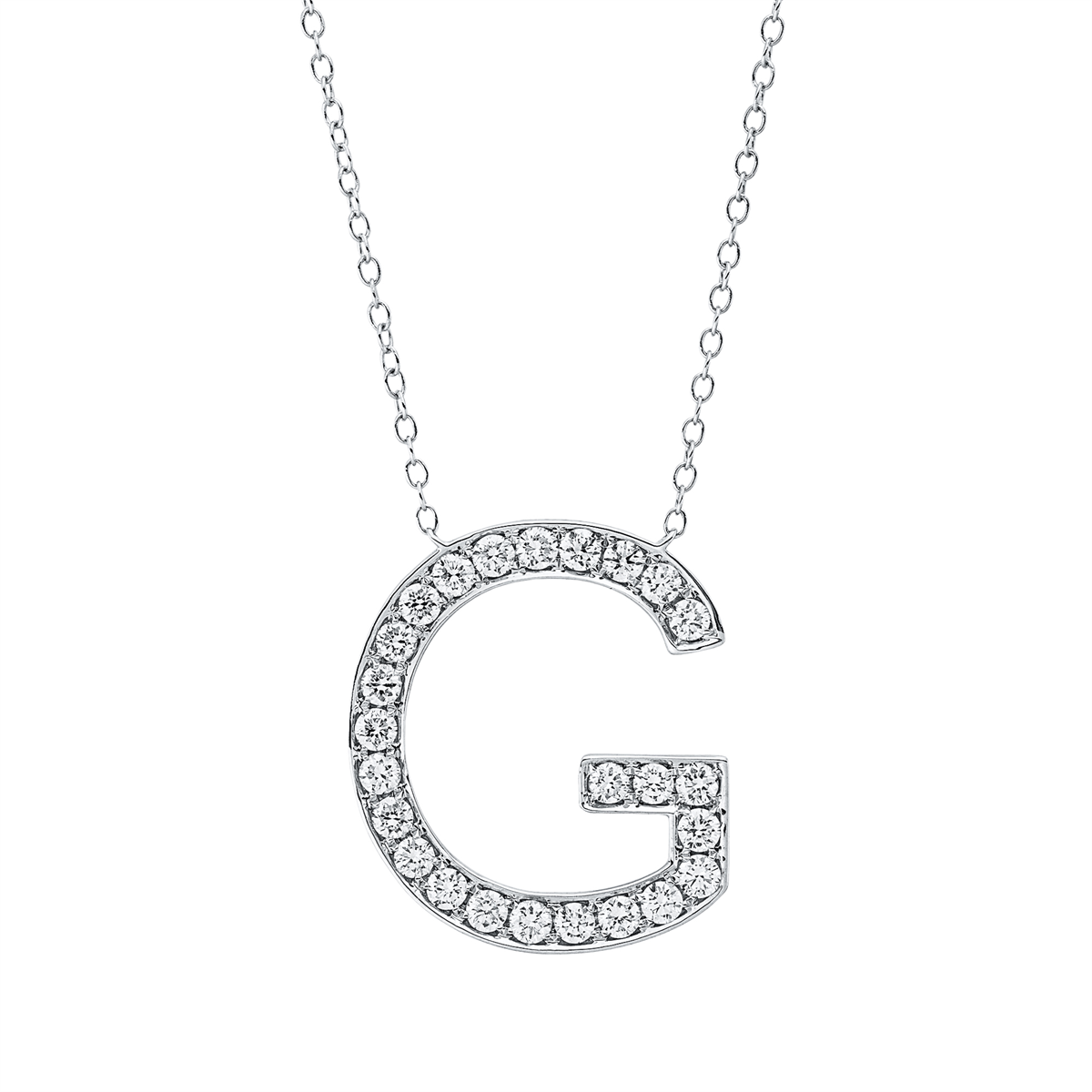 4P336W Collier Weißgold 18kt 0,46 Diamantschmuck mit 25 Diamanten - 4P336 – Bild 1