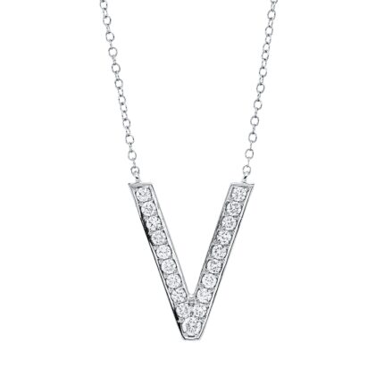 Collier Weißgold 18kt 0,33 Diamantschmuck mit 19 Diamanten - 4P338