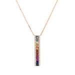 Collier Rosegold 18kt 0,14 Diamantschmuck Farbstein 0,66 ct - 4P369