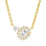 Collier Gelbgold 18kt 0,39 Diamantschmuck mit 14 Diamanten - 4P383