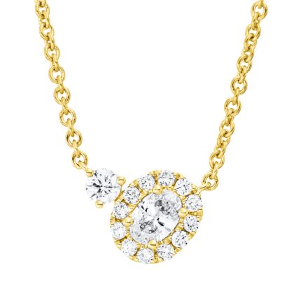 Collier Gelbgold 18kt 0,39 Diamantschmuck mit 14 Diamanten - 4P383