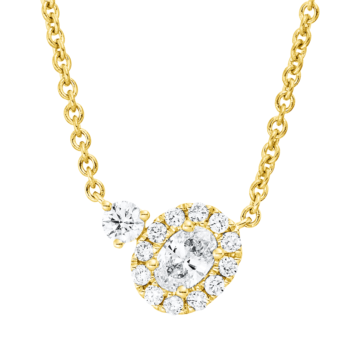 4P383G Collier Gelbgold 18kt 0,39 Diamantschmuck mit 14 Diamanten - 4P383 – Bild 1