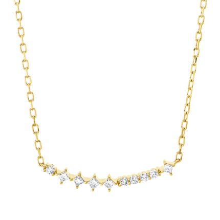 Collier Gelbgold 18kt 0,16 Diamantschmuck mit 10 Diamanten - 4P410