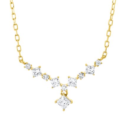 Collier Gelbgold 18kt 0,43 Diamantschmuck mit 10 Diamanten - 4P411