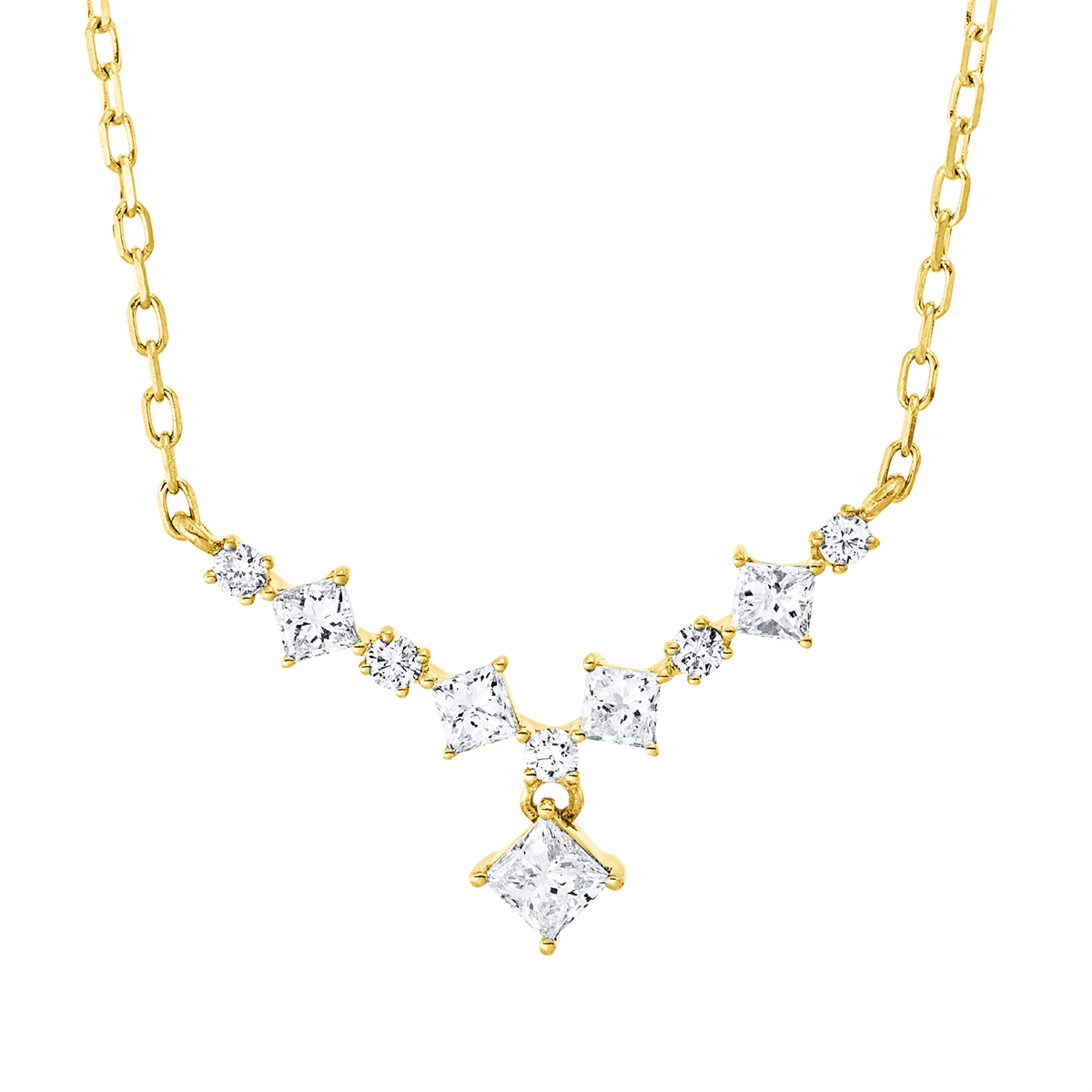 4P411G Collier Gelbgold 18kt 0,43 Diamantschmuck mit 10 Diamanten - 4P411 – Bild 1