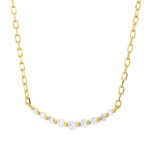 Collier Gelbgold 18kt 0,13 Diamantschmuck mit 9 Diamanten - 4P412