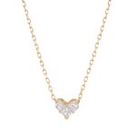 Collier Gelbgold 18kt 0,38 Diamantschmuck mit 3 Diamanten - 4P413
