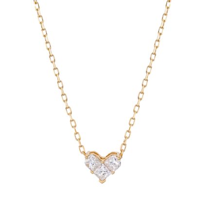 Collier Gelbgold 18kt 0,38 Diamantschmuck mit 3 Diamanten - 4P413