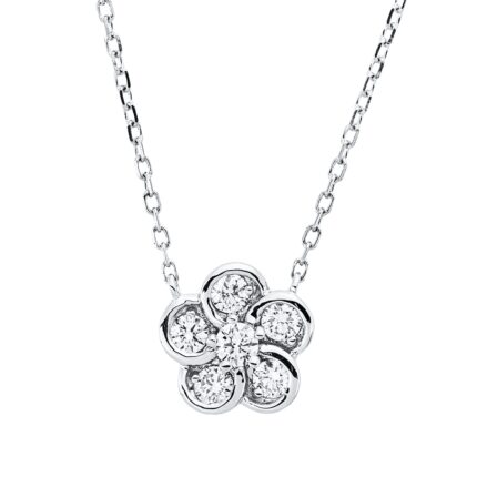 Collier Weißgold 18kt 0,24 Diamantschmuck mit 6 Diamanten - 4P426
