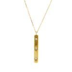 Collier Zarge Gelbgold 18kt 0,04 Diamantschmuck mit 3 Diamanten - 4P452