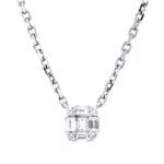 Collier Weißgold 18kt 0,12 Diamantschmuck mit 9 Diamanten - 4P484