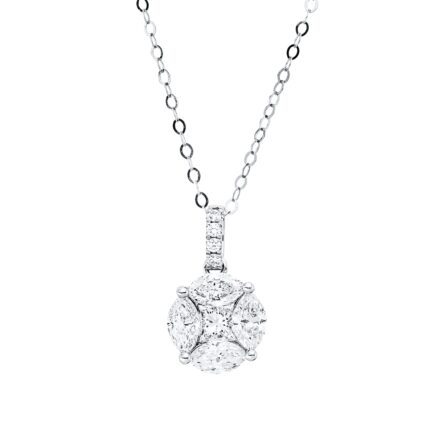 Collier Weißgold 18kt 1,21 Diamantschmuck mit 9 Diamanten - 4P487