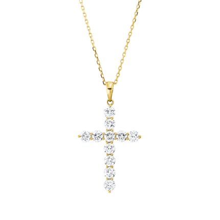 Collier Gelbgold 18kt 1,00 Diamantschmuck mit 11 Diamanten - 4P490