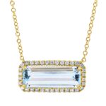 Collier Gelbgold 18kt 0,21 Diamantschmuck Farbstein 2,9 ct - 4P545