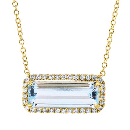 Collier Gelbgold 18kt 0,21 Diamantschmuck Farbstein 2,9 ct - 4P545