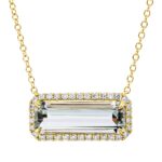 Collier Gelbgold 18kt 0,21 Diamantschmuck Farbstein 2,2 ct - 4P546