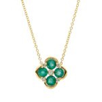 Collier Gelbgold 18kt 0,05 Diamantschmuck Farbstein 1,04 ct - 4P548