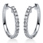 Creolen Weißgold 18kt 0,43 Diamantschmuck mit 24 Diamanten - 2D681