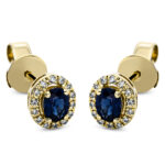 Ohrstecker 4er-Krappe Gelbgold 18kt 0,08 Diamantschmuck Farbstein 0,47 ct - 2L593