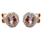 Ohrstecker Rosegold 18kt 0,30 Diamantschmuck Farbstein 1,39 ct - 2M106