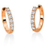 Creolen Rosegold 18kt 0,36 Diamantschmuck mit 12 Diamanten - 2N811