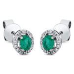 Ohrstecker 4er-Krappe Weißgold 18kt 0,08 Diamantschmuck Farbstein 0,37 ct - 2O310