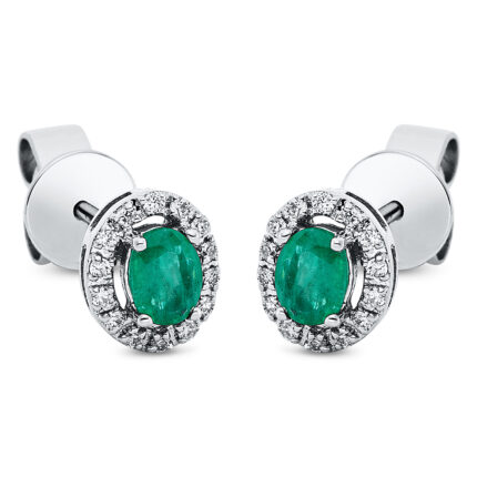 Ohrstecker 4er-Krappe Weißgold 18kt 0,08 Diamantschmuck Farbstein 0,37 ct - 2O310