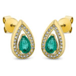 Ohrstecker Gelbgold 18kt 0,15 Diamantschmuck Farbstein 0,72 ct - 2O342