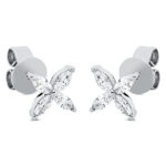 Ohrstecker Weißgold 18kt 0,31 Diamantschmuck mit 8 Diamanten - 2P137