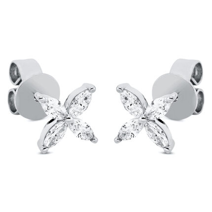 Ohrstecker Weißgold 18kt 0,31 Diamantschmuck mit 8 Diamanten - 2P137