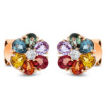 Ohrstecker Rosegold 18kt 0,11 Diamantschmuck Farbstein 2,32 ct - 2P852