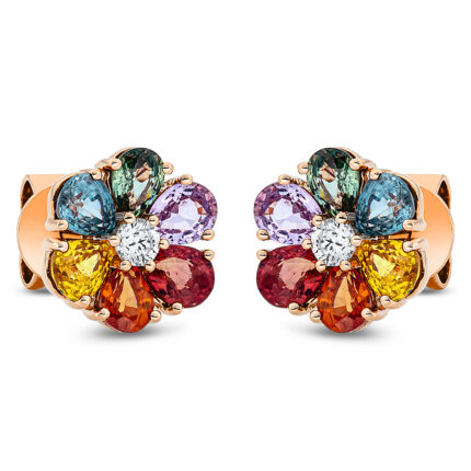 Ohrstecker Rosegold 18kt 0,11 Diamantschmuck Farbstein 2,32 ct - 2P852