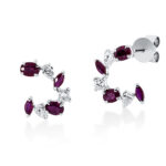 Ohrstecker Weißgold 18kt 0,50 Diamantschmuck Farbstein 1,17 ct - 2Q294