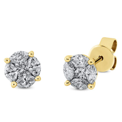 Ohrstecker Gelbgold 18kt 0,69 Diamantschmuck mit 10 Diamanten - 2Q450