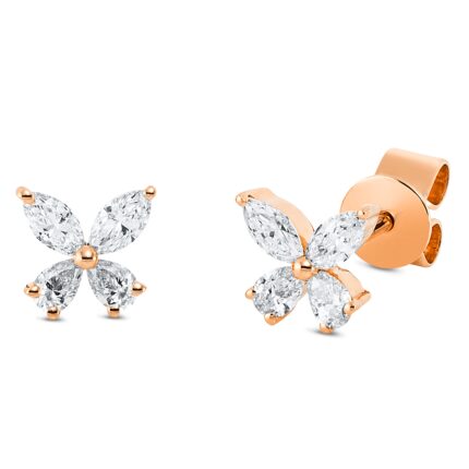 Ohrstecker Rosegold 18kt 0,32 Diamantschmuck mit 8 Diamanten - 2R021