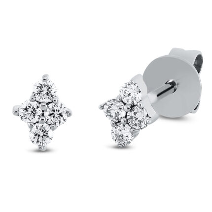 Ohrstecker Weißgold 18kt 0,16 Diamantschmuck mit 8 Diamanten - 2R149