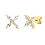 Ohrstecker Gelbgold 18kt 0,45 Diamantschmuck mit 10 Diamanten - 2R626