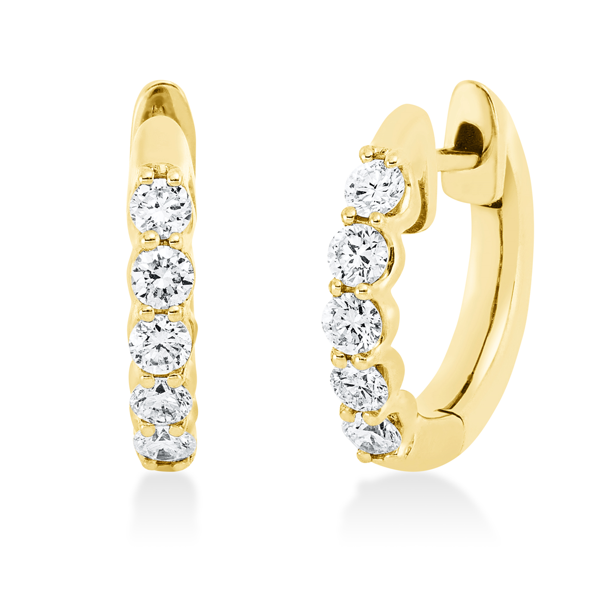 2T283G Creolen Gelbgold 18kt 0,55 Diamantschmuck mit 10 Diamanten - 2T283 – Bild 1