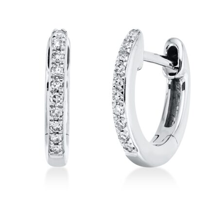 Creolen Weißgold 18kt 0,06 Diamantschmuck mit 20 Diamanten - 2U266