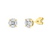 Ohrstecker Gelbgold 18kt 0,48 Diamantschmuck mit 10 Diamanten - 2U498