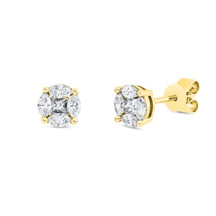 Ohrstecker Gelbgold 18kt 0,48 Diamantschmuck mit 10 Diamanten - 2U498