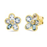 Ohrstecker Gelbgold 18kt 0,04 Diamantschmuck Farbstein 4,5 ct - 2U748